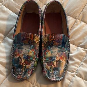 Robert Graham Multicolor Skull Print Men's Loafers